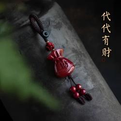 十二生肖红福財袋子钥匙挂饰钥匙链寓意随身汽车钥匙扣