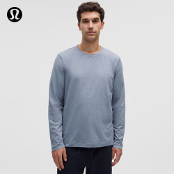 lululemon Soft Jersey 男士长袖针织衫 芯吸 杂色绿洲蓝 M