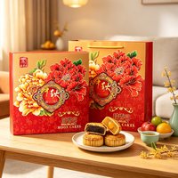 元气方块 蛋黄莲蓉豆沙月饼 港式风味 50g*6枚 休闲糕点