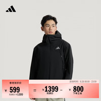 adidas TERREX 户外防水透湿冲锋衣 黑色 XXS