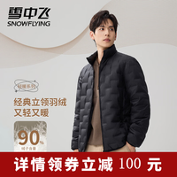 雪中飞 男士轻薄保暖胶囊羽绒衣 黑色 XL (180)