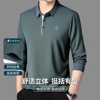 凯撒大帝 秋季男士商务休闲男士长袖t恤polo衫男
