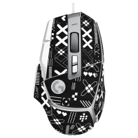 罗技 G502X 光学机械混合微动 白色+印花集防滑贴 游戏鼠标