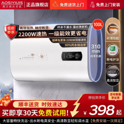 AOSIYIUIS 史密思热水器一级能效电热水器家用储水式扁桶双胆速热节能卫生间出租房洗澡 60L 2000W 瓷白
