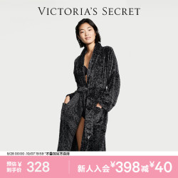 维密 维密秋冬加厚毛绒睡袍浴袍女柔软舒适系带居家睡衣 5CT4黑色豹纹-长款 11176130 M /L