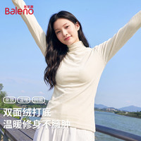 班尼路 德绒半高领打底衫米色 S