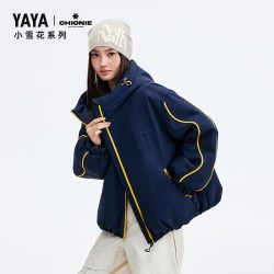 YAYA 鸭鸭 小雪花系列 连帽保暖 女士羽绒服