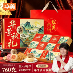 稻香村 华美月饼礼盒 13饼10味 760g高端硬盒 蛋黄白莲蓉 