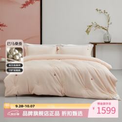 水星家纺 婚庆100%巴马双宫茧桑蚕丝春秋被芯婚嫁80支长绒棉被子 桑蚕丝春秋被220*240cm