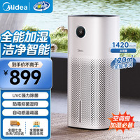 美的 空气加湿器母婴级无雾轻音大空间净离子除菌防霉AI调节  循环送风 1420mL/h