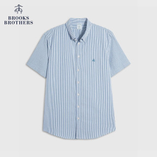 Brooks Brothers 男士条纹休闲短袖衬衫