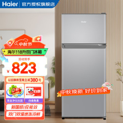 海尔 小冰箱118升一级能效两门迷你微型租房宿舍办公室家用二门冷