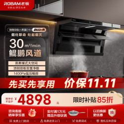 老板（Robam）抽油烟机小黑翼D1H顶侧双吸30风量1400P
