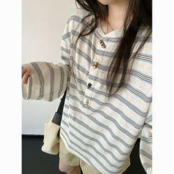 太爱啦!!韩系温柔风长袖t恤女INS超火宽松显瘦上衣服
