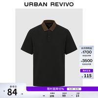 UR UR2026夏季新款男装时尚撞色拼接翻领半开襟马球衫UMF460097 正黑 S