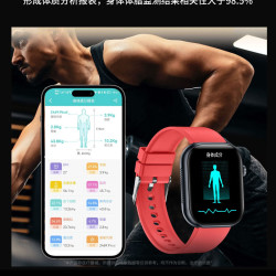 Skyunion ET587 无创血糖监测 红色硅胶带 蓝牙版智能手表