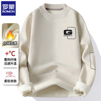 罗蒙 轻奢圆领加绒毛衣