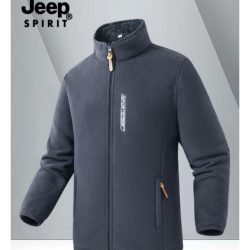 JEEP SPIRIT 吉普摇粒绒外套男装灰色 常规 2XL