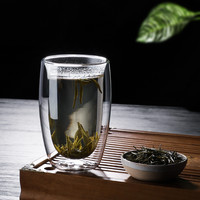 家用创意简约双层透明玻璃杯泡牛奶杯子喝水杯隔热耐高温防烫茶杯