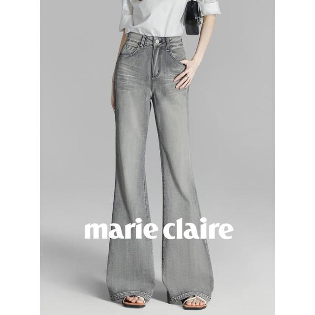 Marie Claire 2026年秋季热销复古水洗设计显瘦显高宽松直筒喇叭长裤牛仔裤女