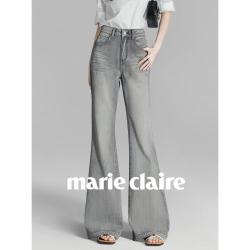 Marie Claire 2026年秋季热销复古水洗设计显瘦显高宽松直筒喇叭长裤牛仔裤女