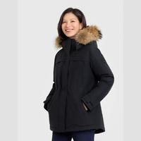 乐飞叶 户外冬季蓄热保暖加厚工装派克鹅绒防寒服女式运动羽绒服