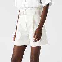 LACOSTE 法国鳄鱼女装百搭腰带配饰高腰工装短裤休闲裤女式裤子时尚高级感