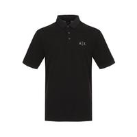 Armani Exchange 纯棉侧开叉柔软弹力翻领短袖上衣男