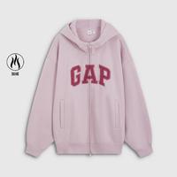 Gap 女装2026秋季款logo加绒连帽宽松开衫卫衣外套上衣2SS623032