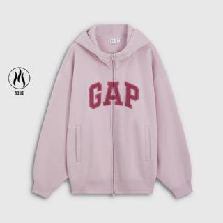 Gap 女装2026秋季款logo加绒连帽宽松开衫卫衣外套上衣2SS623032