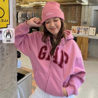 Gap 女装2026秋季款logo加绒宽松连帽开衫卫衣外套上衣2SS623044