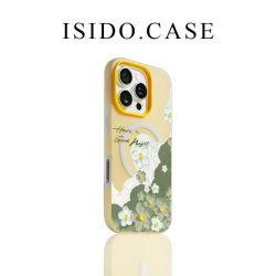 C 【裸机手感】油画白花绿带 iPhone11-17系列苹果手机壳