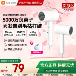 小米 米家便携电吹风机 家用负离子护发大风力宿舍可用 生日礼物送男友女友 H101白