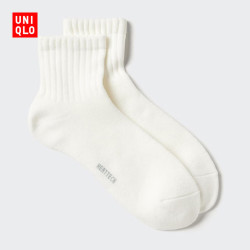 优衣库 HEATTECH袜子男装/中筒袜486945 01 乳白色 S /M/25～27 cm