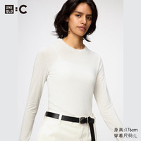 优衣库 HEATTECH EXTRA WARM混纺圆领T恤/长袖女装9%羊绒478955 485827/30浅米色 M