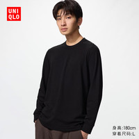 优衣库 HEATTECH ULTRA WARM圆领T恤/长袖男装保暖内衣秋衣486882 09 黑色 L