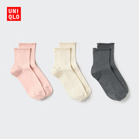 优衣库 袜子/3双装女装482723 480700 487090 487090/12桃红色 M /L/24~26 cm