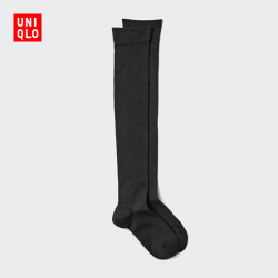 优衣库 HEATTECH高筒袜女装袜子480734 487144 487144/09黑色 M /L/24～26 cm