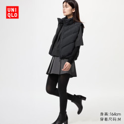 优衣库 女装HEATTECH针织连裤袜/保暖衣打底裤25秋冬479219 09 黑色 L /160/88