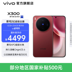vivo X300 蔡司2亿超级主摄 好运红 12GB+256GB 手机