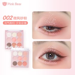 Pink Bear Pinkbear皮可熊少女元气九色眼影学生新手低饱和淡颜新手礼物女