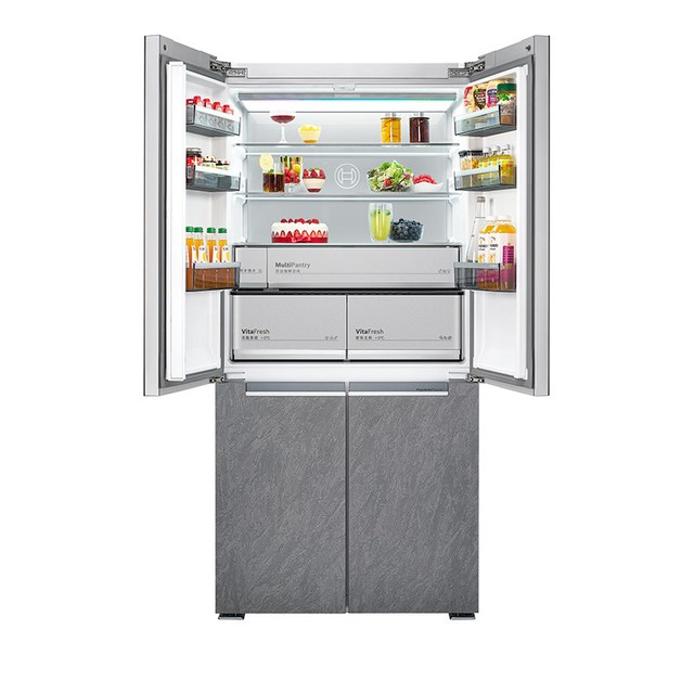 博世 新品8系605L活氧净pro平嵌冰箱零度维他保鲜岩雾灰kcg89aa31c