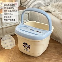 MMFLF可爱泡脚桶家用过小腿儿童宿舍养生按摩加高过膝足浴盆保温洗脚盆 蓝色帽子狗