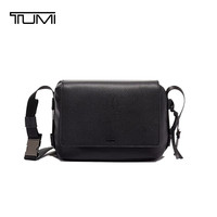 TUMI MEZZANINE牛皮革单肩包商务通勤百搭黑色斜挎翻盖腰包