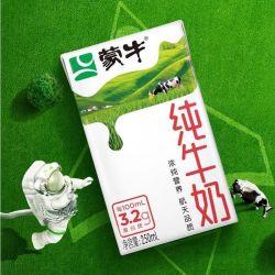 蒙牛 三人团）蒙牛纯牛奶250ml*20盒整箱 8月