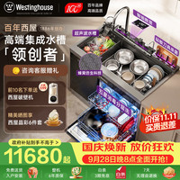 西屋电气 西屋集成水槽洗碗机超声波果蔬清洗家用双层上下分层洗嵌入式碗柜14套洗碗机一体机 JCX-S9L