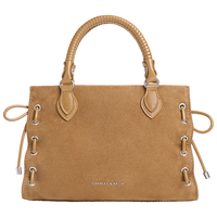 CHARLES&KEITH CK2-30782918-1 绒面绑带托特包 沙色 S