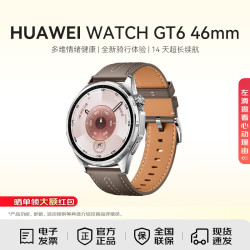 华为 WATCH GT 6 智能手表 46mm 冰川灰 复合素皮表带（北斗、GPS、血氧）