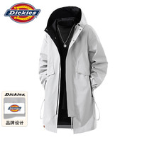 Dickies 风衣男士中长款外套连帽宽松工装风秋冬季休闲夹克 卡其色 XL