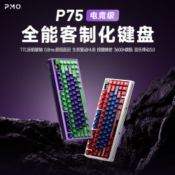 PMO P75 客制化机械键盘 Gasket结构 赤焰银轴 RGB 紫色